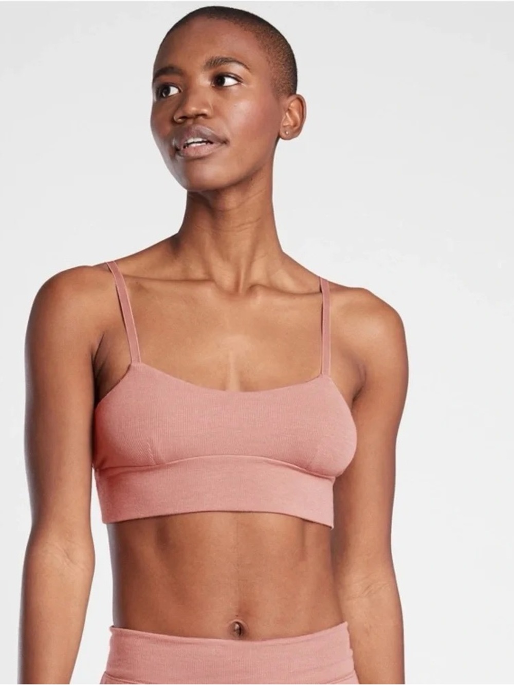 NWT Athleta Well Rested Rib Sleep Bra in Palermo Pink/Mauve, size Medium